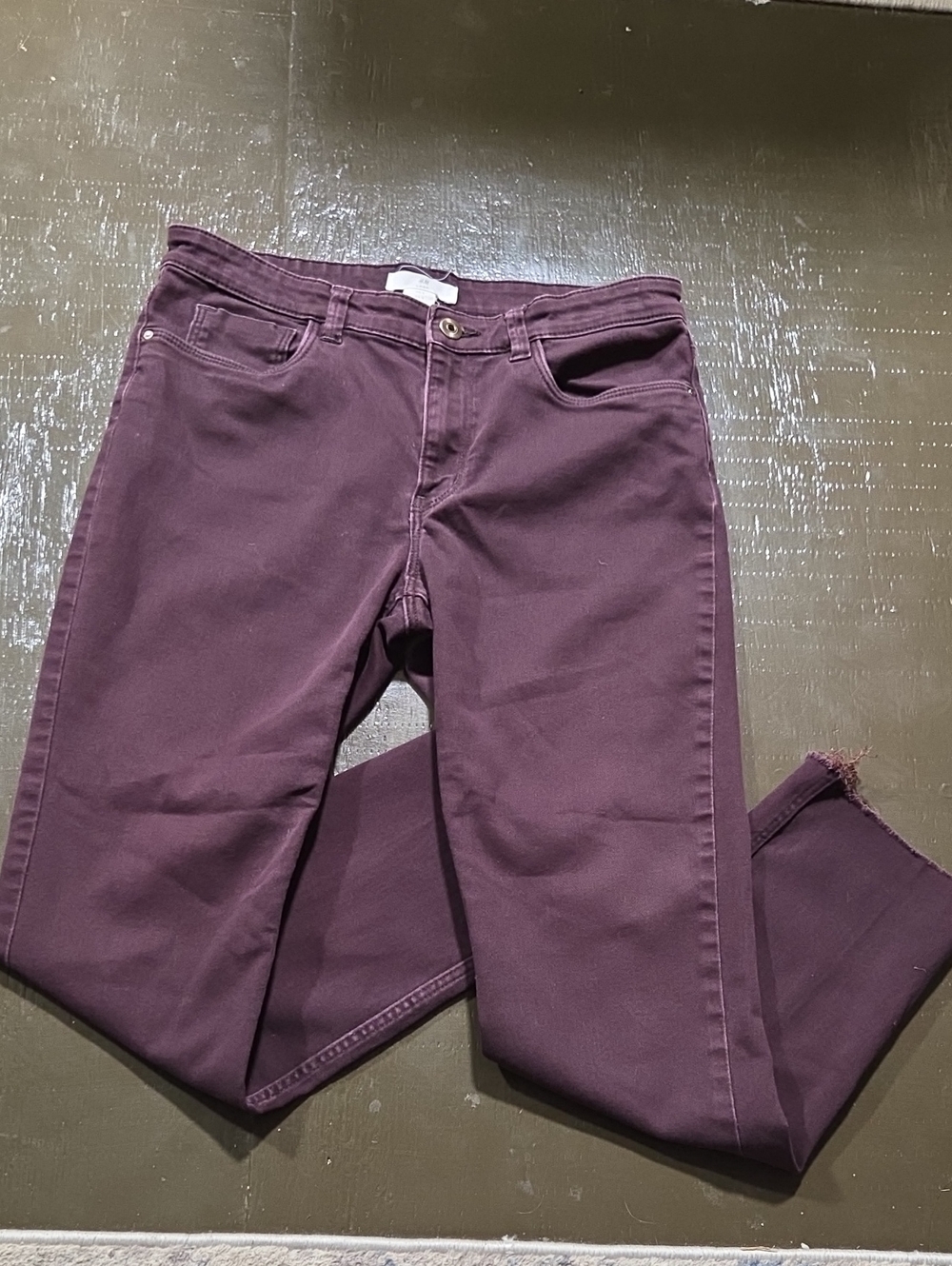 H&M L.O.G.G. Plum Purple Stretch Denim Jeans Size 8